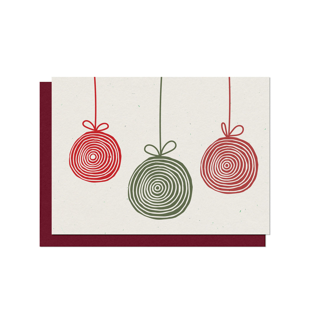 Holiday Ornaments Blank Christmas Card