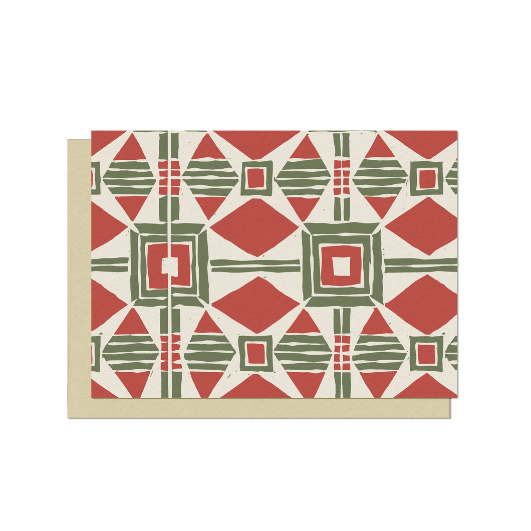 Holiday Tile Pattern | Blank Holiday Card