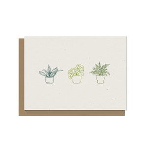 Houseplant Trio - Blank Card