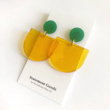 Olympia Yellow and Green Mardi Gras Earrings