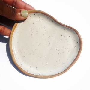 Lafitte - Medium Modern Ceramic Dish - White Unglazed Rim - No.1