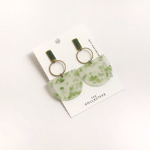 Peyton - Matte Green Glitter Acetate w/Green Studs Earrings