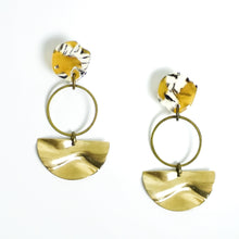 Josephine Raw Brass and Resin Earrings