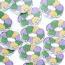 Mardi Gras King Cake Sticker