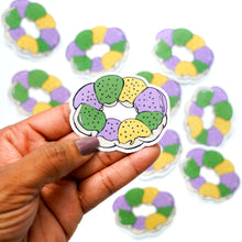 Mardi Gras King Cake Sticker
