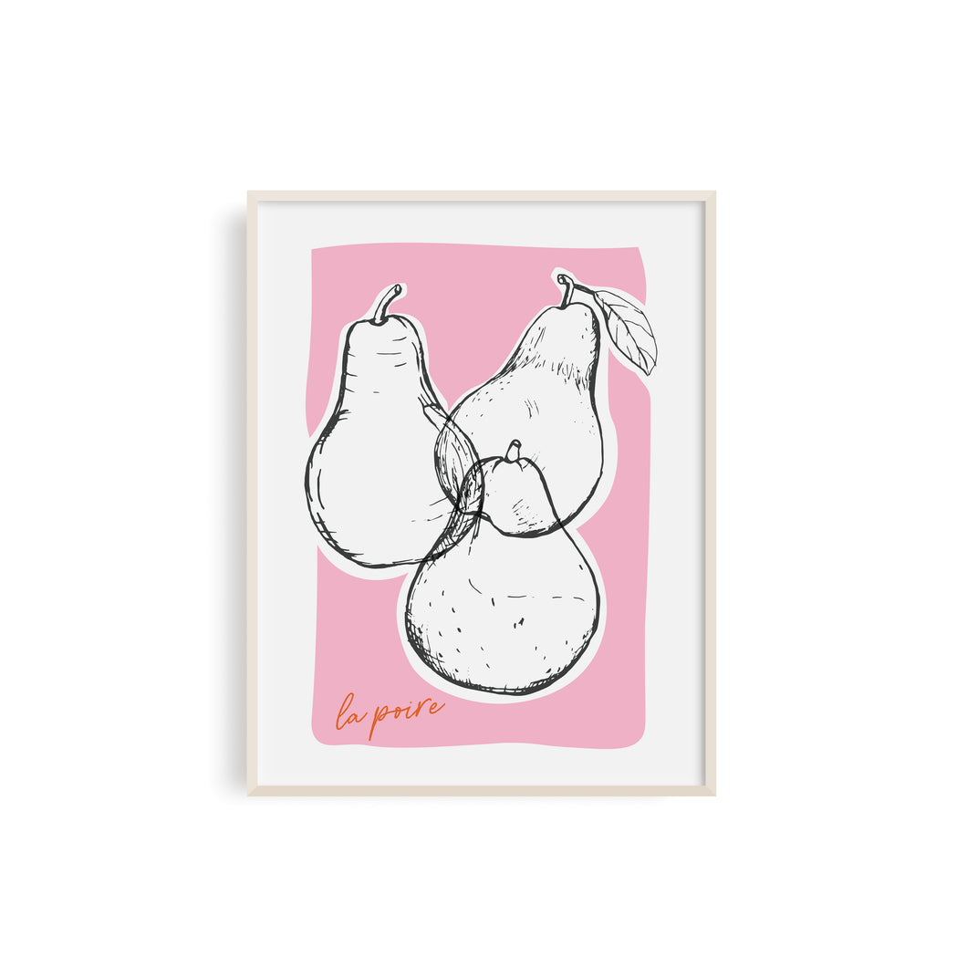 La Poire (Pears) in Pink Art Print