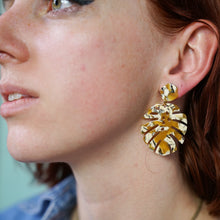 Leilani - Large Monstera + Sunshine Acetate Earrings