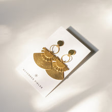 Lena Raw Brass Sunburst Earrings