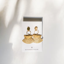Lena Raw Brass Sunburst Earrings