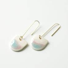 London - Modern Double Glazed Porcelain and Gold Plated Hook Earrings