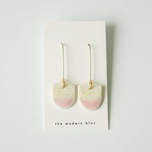 London - Modern Double Glazed Porcelain and Gold Plated Hook Earrings