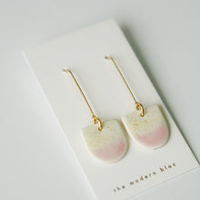 London - Modern Double Glazed Porcelain and Gold Plated Hook Earrings