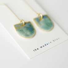 London - Modern Double Glazed Porcelain and Gold Plated Hook Earrings