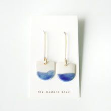 London - Modern Double Glazed Porcelain and Gold Plated Hook Earrings