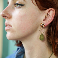 Louisa Organic Raw Brass with Resin Dangle Earrings