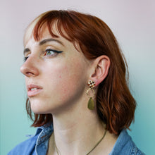 Louisa Organic Raw Brass with Resin Dangle Earrings
