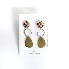 Louisa Organic Raw Brass with Resin Dangle Earrings