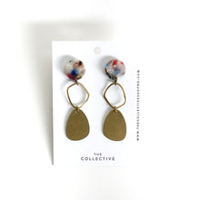 Louisa Organic Raw Brass with Resin Dangle Earrings
