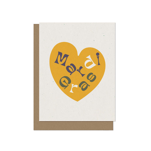 Mardi Gras Heart - Blank Card