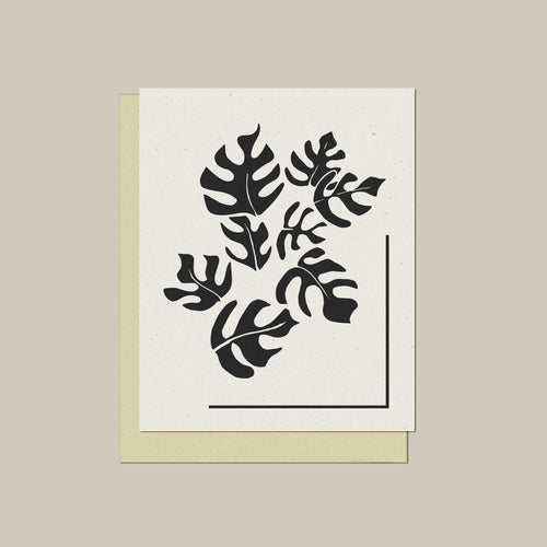 Flowing Monsteras Letter-pressed Blank Card