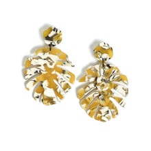 Leilani - Large Monstera + Sunshine Acetate Earrings