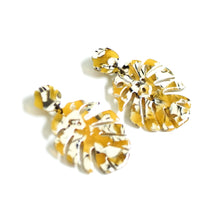 Leilani - Large Monstera + Sunshine Acetate Earrings