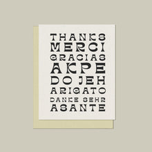 Thanks Multilingual Letter-pressed Card - Set of 5