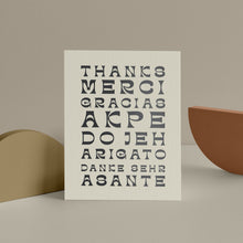 Thanks Multilingual Letter-pressed Card - Set of 5