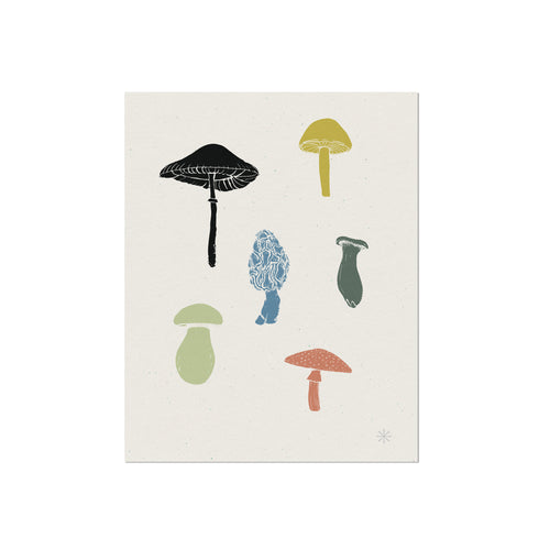 Colorful Mushrooms Art Print