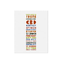 Nola Neighborhoods Typography Print