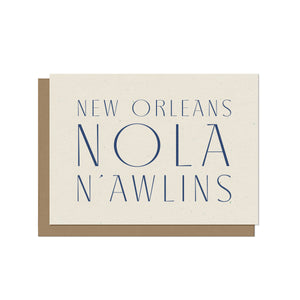 New Orleans Nola N'awlins Blank Card