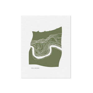 New Orleans Topography Map Art Print
