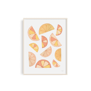 Orange Slices Fruit and Kitchen Art Print