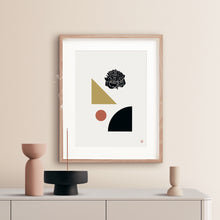 Peony with Floating Shapes Art Print