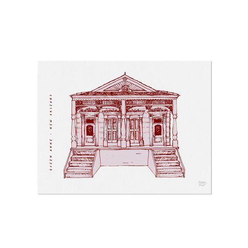 Queen Anne Double - New Orleans Homes Illustration Art Print