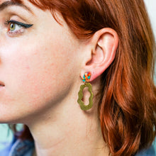 Shea Earrings - Fun Resin and Brass Earrings
