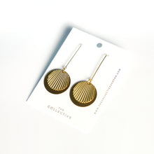 Sophia Raw Brass Fan Textured Dangle Earrings