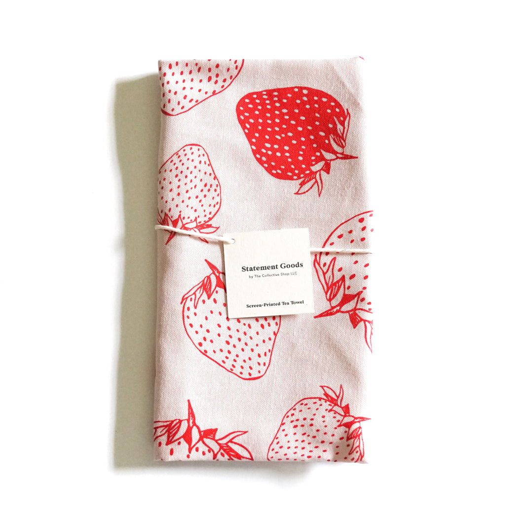 3pk Designer Strawberry Print Towel - MU Kitchen