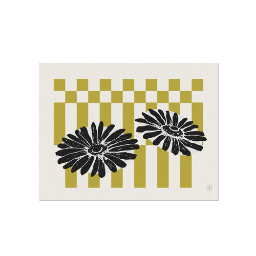 Retro Sunflowers Art Print