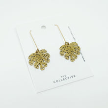 Kelani Monstera Leaf Brass and Gold Earrings