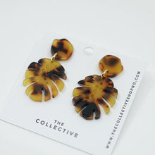 Leilani - Monstera + Tortoise Acetate Earrings