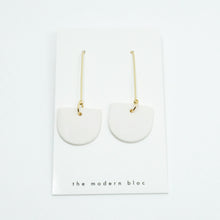 London - Modern Glazed Porcelain and Gold Plated Hook Earrings