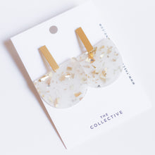 Iris - Matte Gold Glitter Acetate w/Matte Gold Bar Studs Earrings