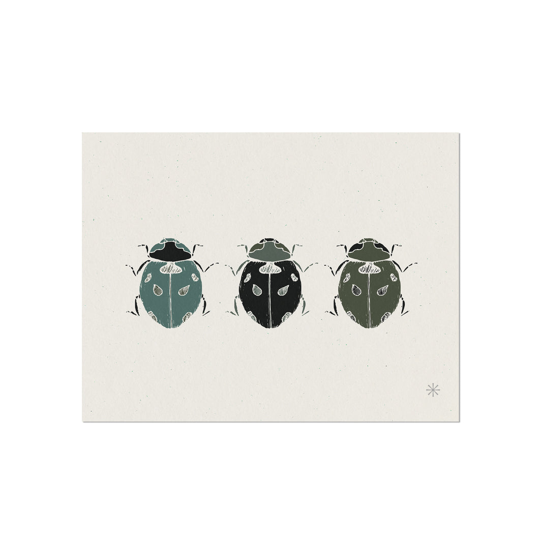 Three Beetles Art Print