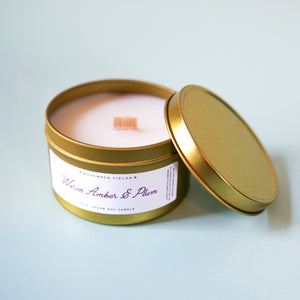 Warm Amber and Plum Candle