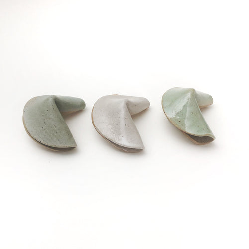 XL Handmade Ceramic Fortune Cookies