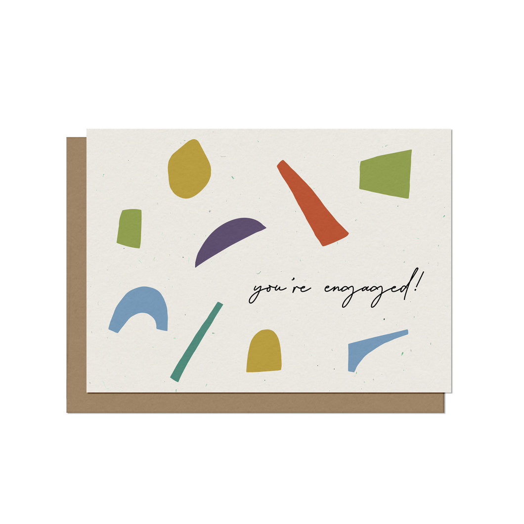 You're Engaged Abstract Shapes Blank Card