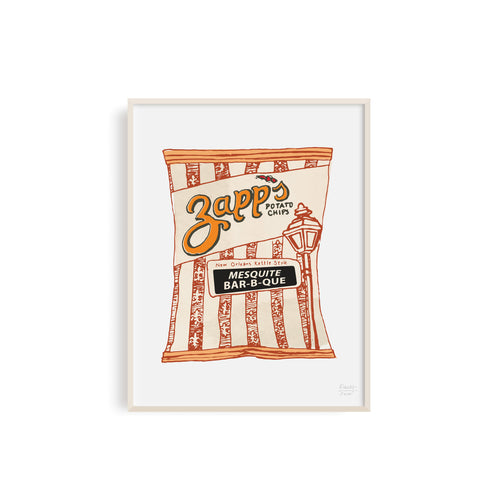 Zapps Mesquite Bar-b-que Chips Illustration by Statement Goods