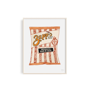 Zapps Mesquite Bar-b-que Chips Illustration by Statement Goods