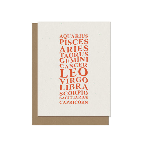 Wavy Zodiac Birthday Card